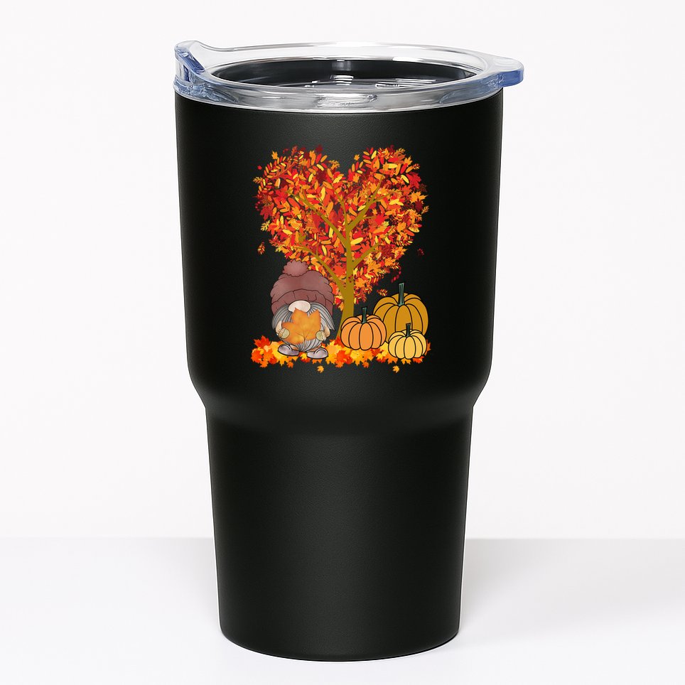Gnome Fall Autumn Heart Cute Tumbler