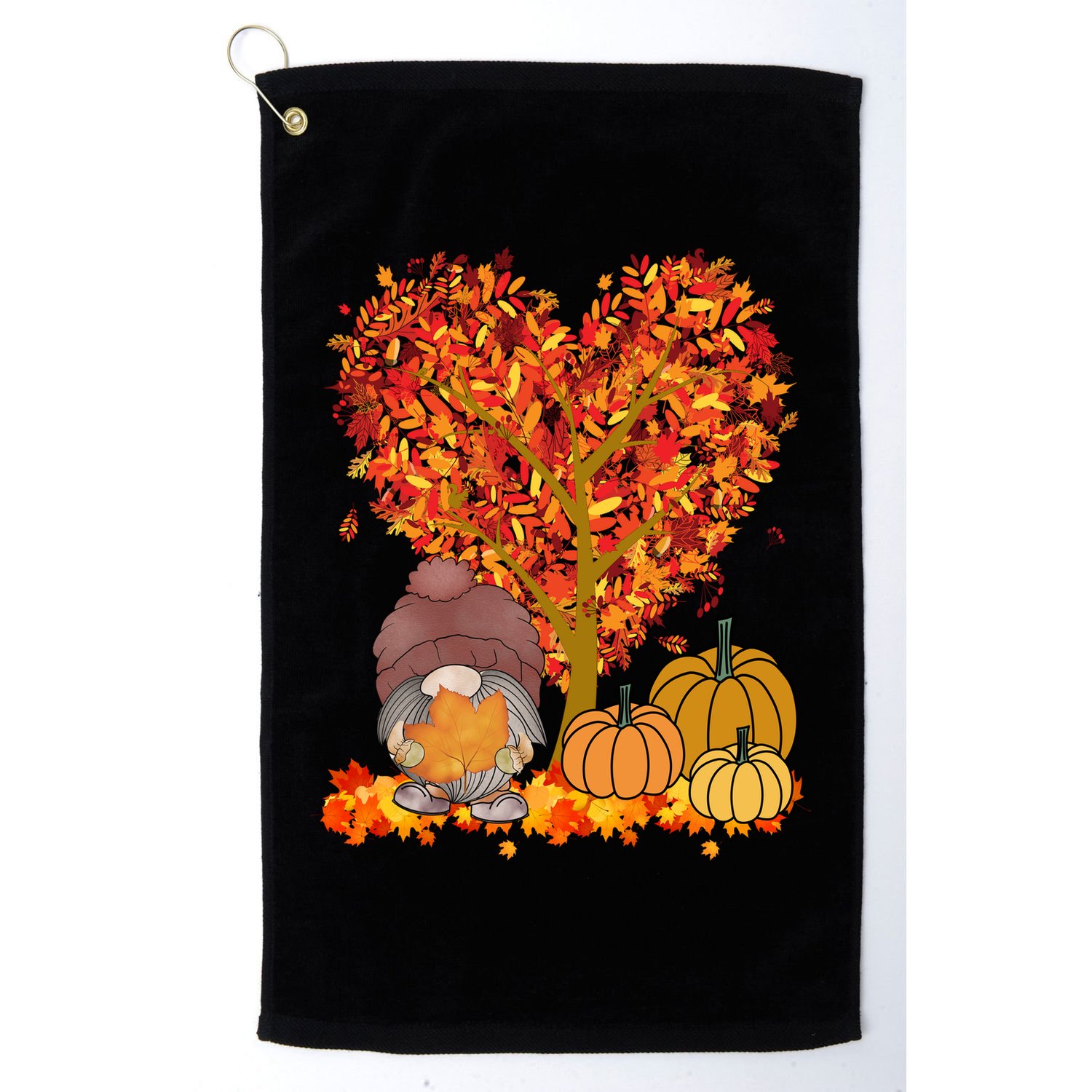 Gnome Fall Autumn Heart Cute Golf Towel