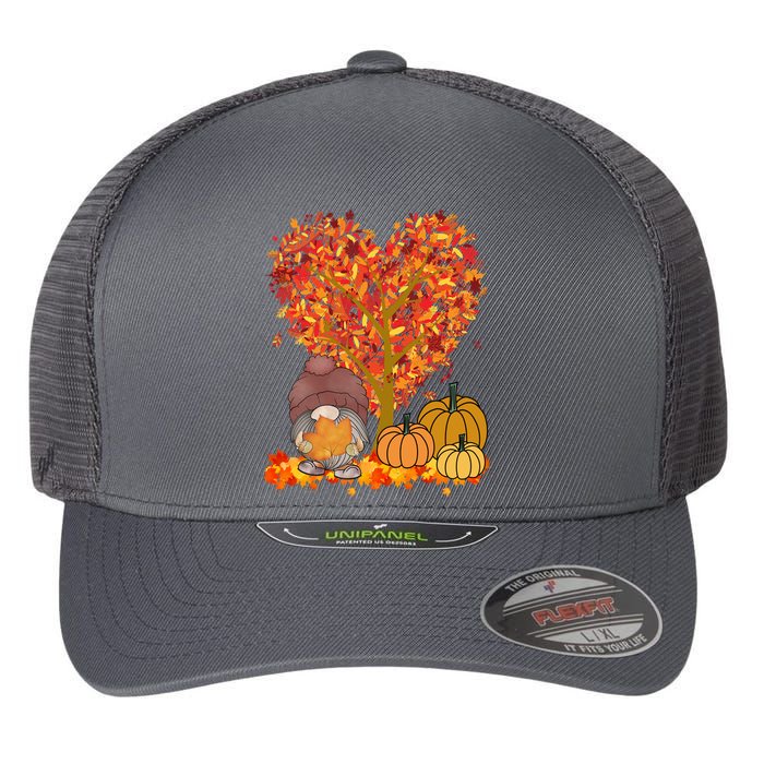 Gnome Fall Autumn Heart Cute Flexfit Unipanel Trucker Cap