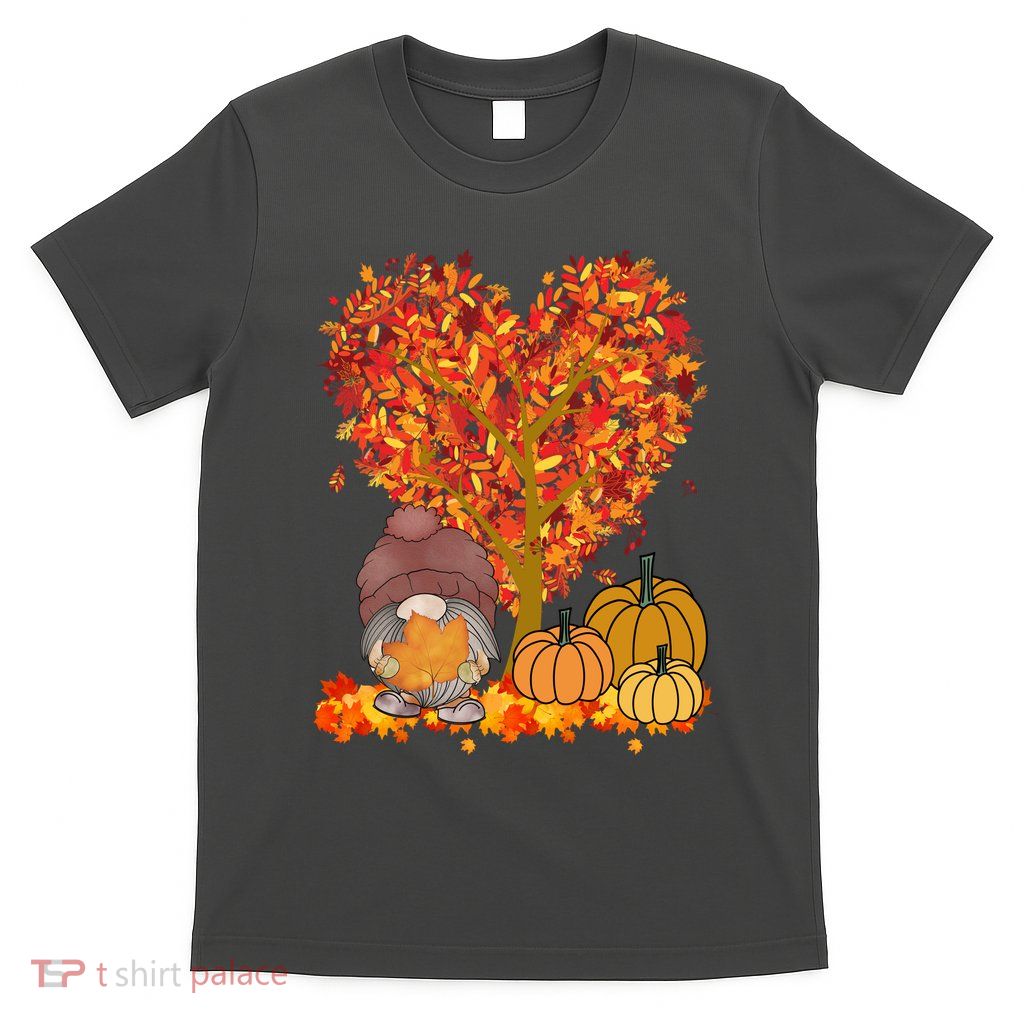 Gnome Fall Autumn Heart Cute T-Shirt