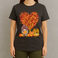 Gnome Fall Autumn Heart Cute T-Shirt