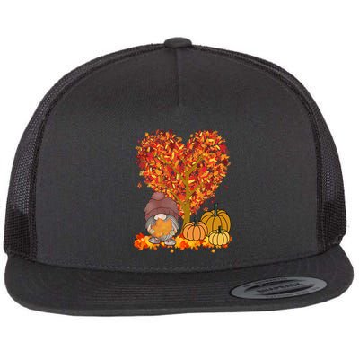 Gnome Fall Autumn Heart Cute Flatbill Hat