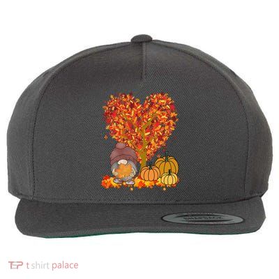 Gnome Fall Autumn Heart Cute Wool Snapback Cap