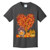 Gnome Fall Autumn Heart Cute Kids T-Shirt