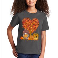 Gnome Fall Autumn Heart Cute Kids T-Shirt