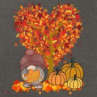 Gnome Fall Autumn Heart Cute Cotton Canvas Backpack