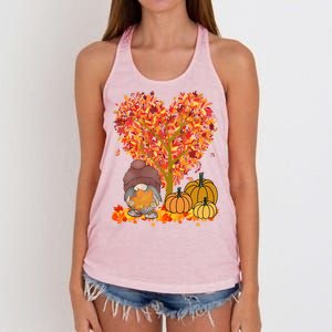 Gnome Fall Autumn Heart Cute Women's Knotted Racerback Tank