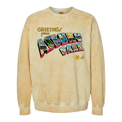 Greetings From Asbury Park NJ 70s Rock Music Retro Colorblast Crewneck Sweatshirt