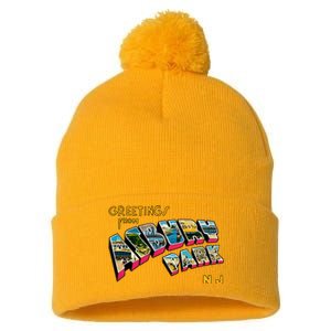 Greetings From Asbury Park NJ 70s Rock Music Retro Pom Pom 12in Knit Beanie