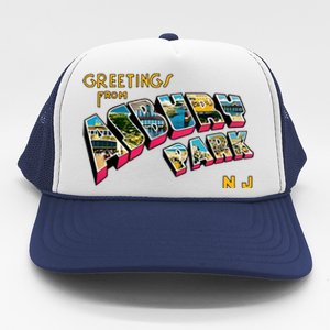 Greetings From Asbury Park NJ 70s Rock Music Retro Trucker Hat