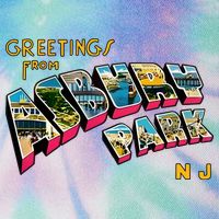 Greetings From Asbury Park NJ 70s Rock Music Retro Legacy Tie Dye Trucker Hat
