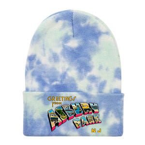 Greetings From Asbury Park NJ 70s Rock Music Retro Tie Dye 12in Knit Beanie