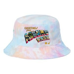 Greetings From Asbury Park NJ 70s Rock Music Retro Tie Dye Newport Bucket Hat