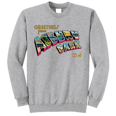 Greetings From Asbury Park NJ 70s Rock Music Retro Tall Sweatshirt