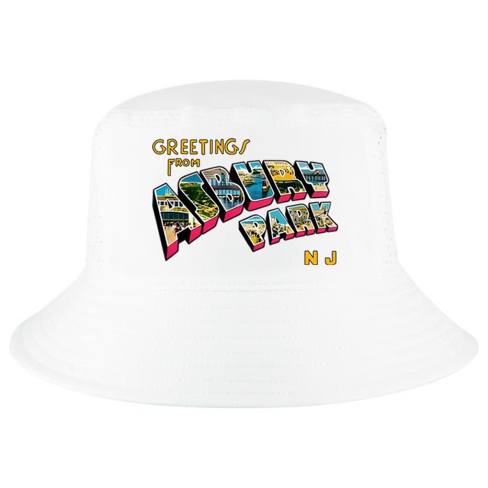 Greetings From Asbury Park NJ 70s Rock Music Retro Cool Comfort Performance Bucket Hat