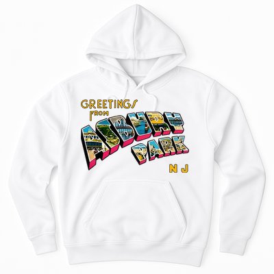 Greetings From Asbury Park NJ 70s Rock Music Retro Hoodie