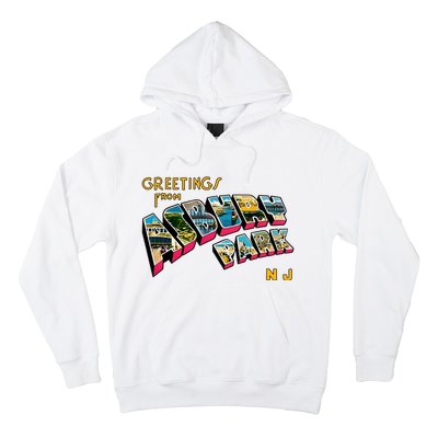 Greetings From Asbury Park NJ 70s Rock Music Retro Hoodie