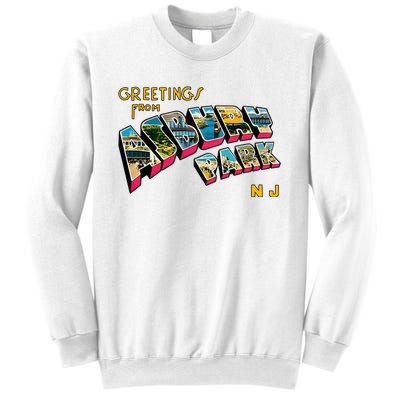 Greetings From Asbury Park NJ 70s Rock Music Retro Sweatshirt