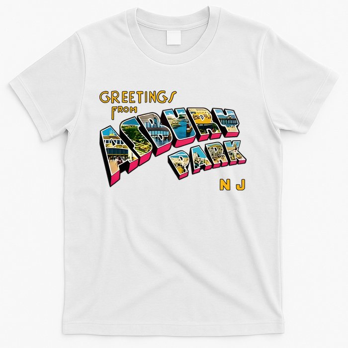 Greetings From Asbury Park NJ 70s Rock Music Retro T-Shirt