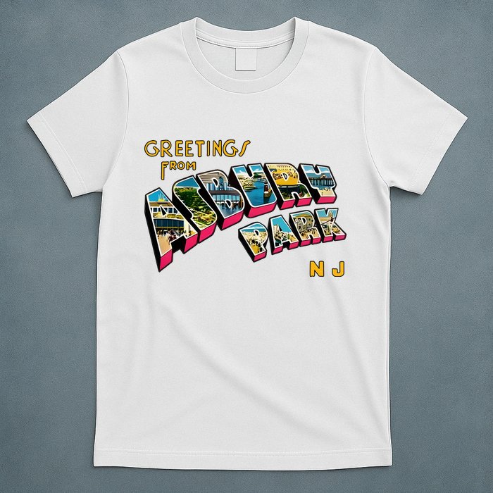 Greetings From Asbury Park NJ 70s Rock Music Retro T-Shirt