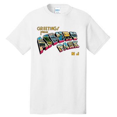 Greetings From Asbury Park NJ 70s Rock Music Retro Tall T-Shirt