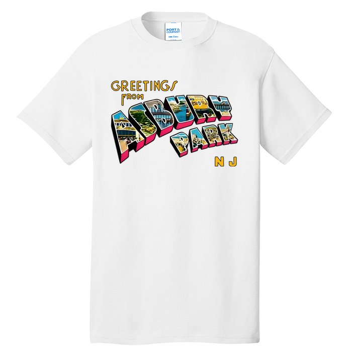 Greetings From Asbury Park NJ 70s Rock Music Retro Tall T-Shirt