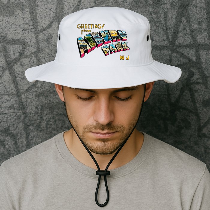 Greetings From Asbury Park NJ 70s Rock Music Retro Bucket Hat