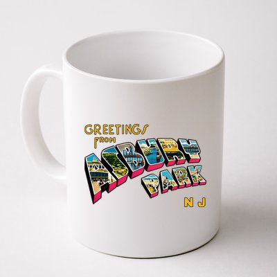 Greetings From Asbury Park NJ 70s Rock Music Retro Mug
