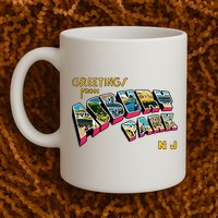 Greetings From Asbury Park NJ 70s Rock Music Retro Mug