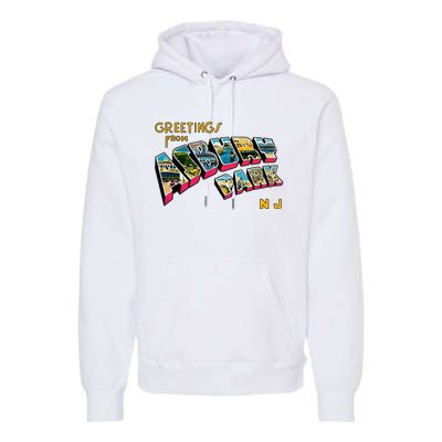 Greetings From Asbury Park NJ 70s Rock Music Retro Premium Hoodie