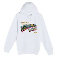 Greetings From Asbury Park NJ 70s Rock Music Retro Premium Pullover Hoodie