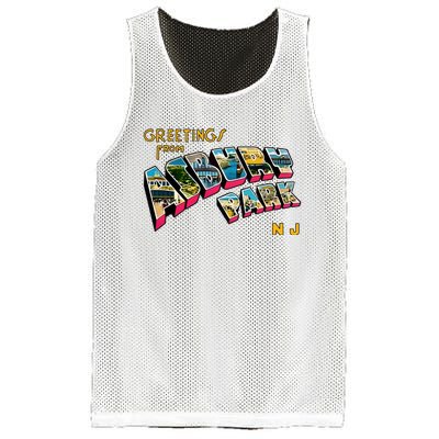 Greetings From Asbury Park NJ 70s Rock Music Retro Mesh Reversible Basketball Jersey Tank