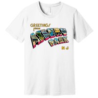 Greetings From Asbury Park NJ 70s Rock Music Retro Premium T-Shirt