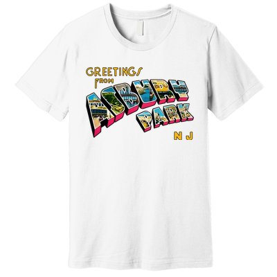 Greetings From Asbury Park NJ 70s Rock Music Retro Premium T-Shirt