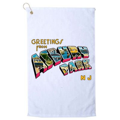 Greetings From Asbury Park NJ 70s Rock Music Retro Golf Towel