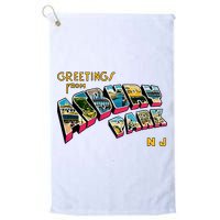 Greetings From Asbury Park NJ 70s Rock Music Retro Golf Towel