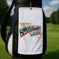 Greetings From Asbury Park NJ 70s Rock Music Retro Golf Towel