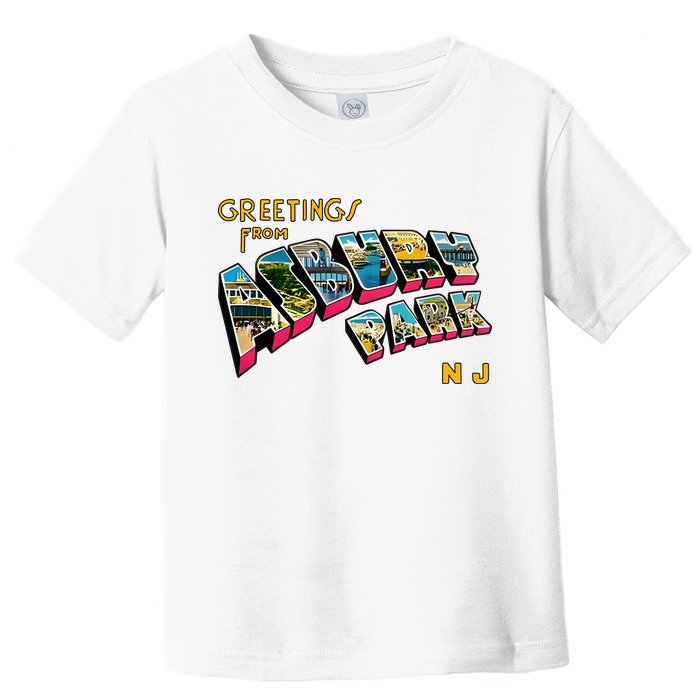 Greetings From Asbury Park NJ 70s Rock Music Retro Toddler T-Shirt