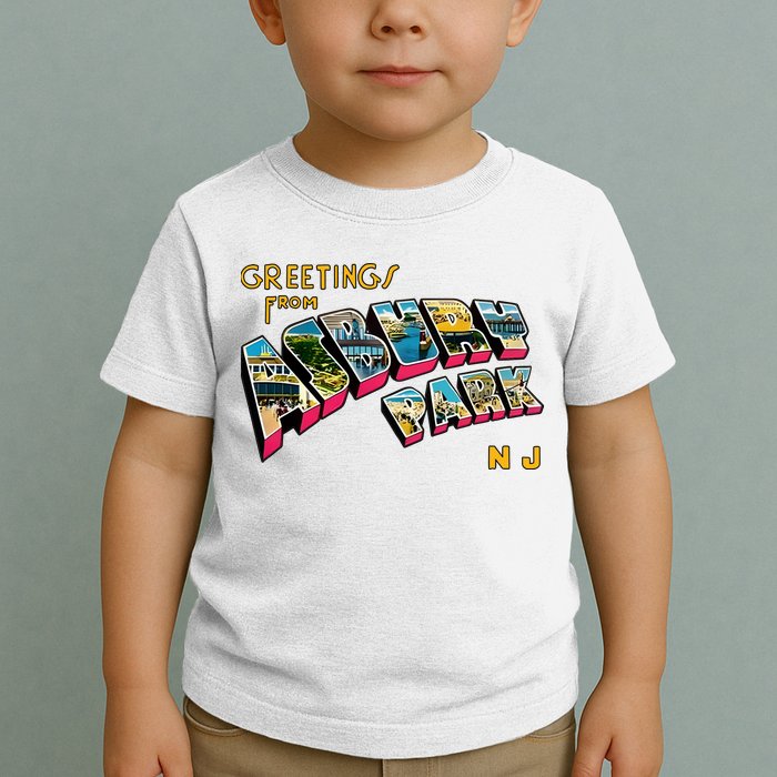 Greetings From Asbury Park NJ 70s Rock Music Retro Toddler T-Shirt