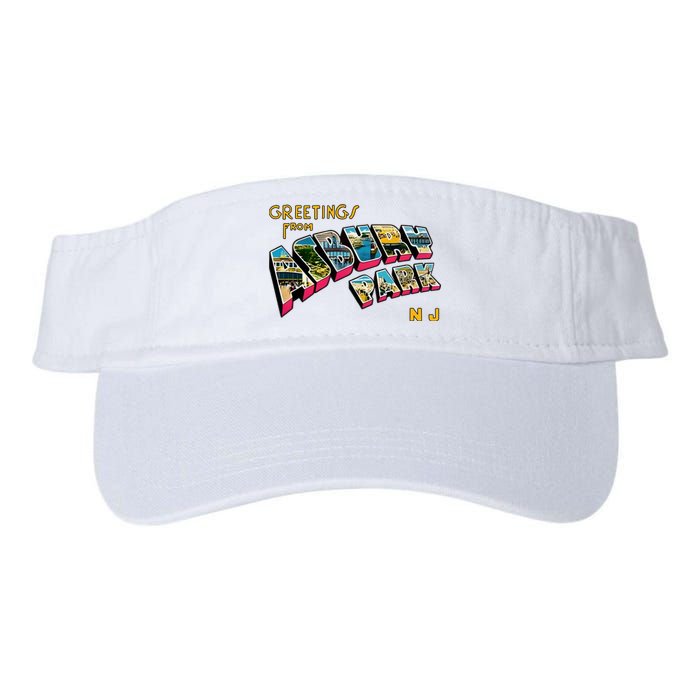 Greetings From Asbury Park NJ 70s Rock Music Retro Valucap Bio-Washed Visor