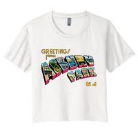 Greetings From Asbury Park NJ 70s Rock Music Retro Crop Top