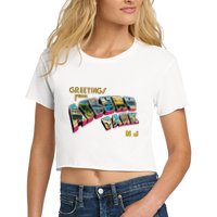 Greetings From Asbury Park NJ 70s Rock Music Retro Crop Top