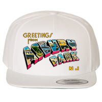 Greetings From Asbury Park NJ 70s Rock Music Retro Wool Snapback Cap