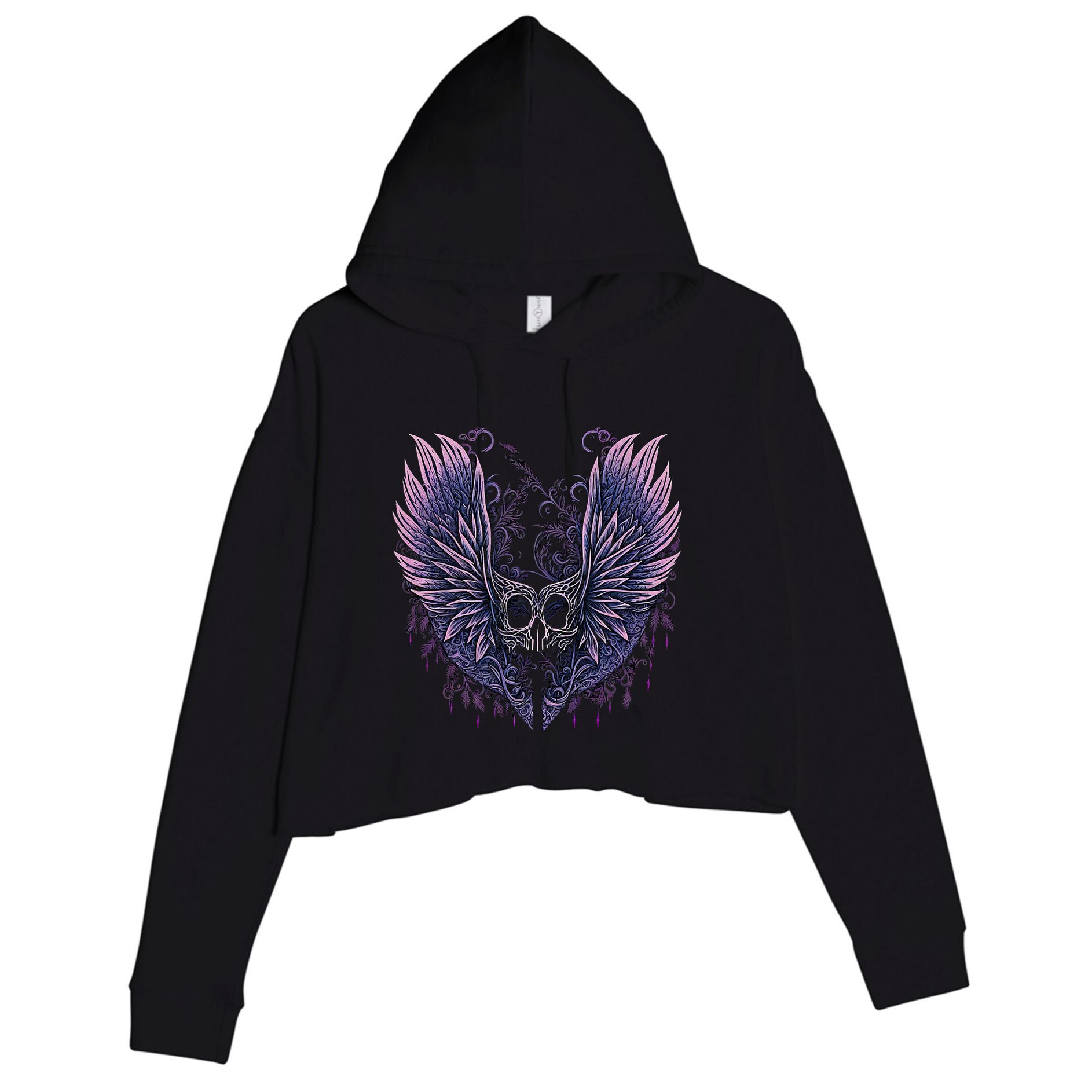 Goth Fairycore Aesthetic Gothic Fairy Aesthetic Crop Fleece Hoodie