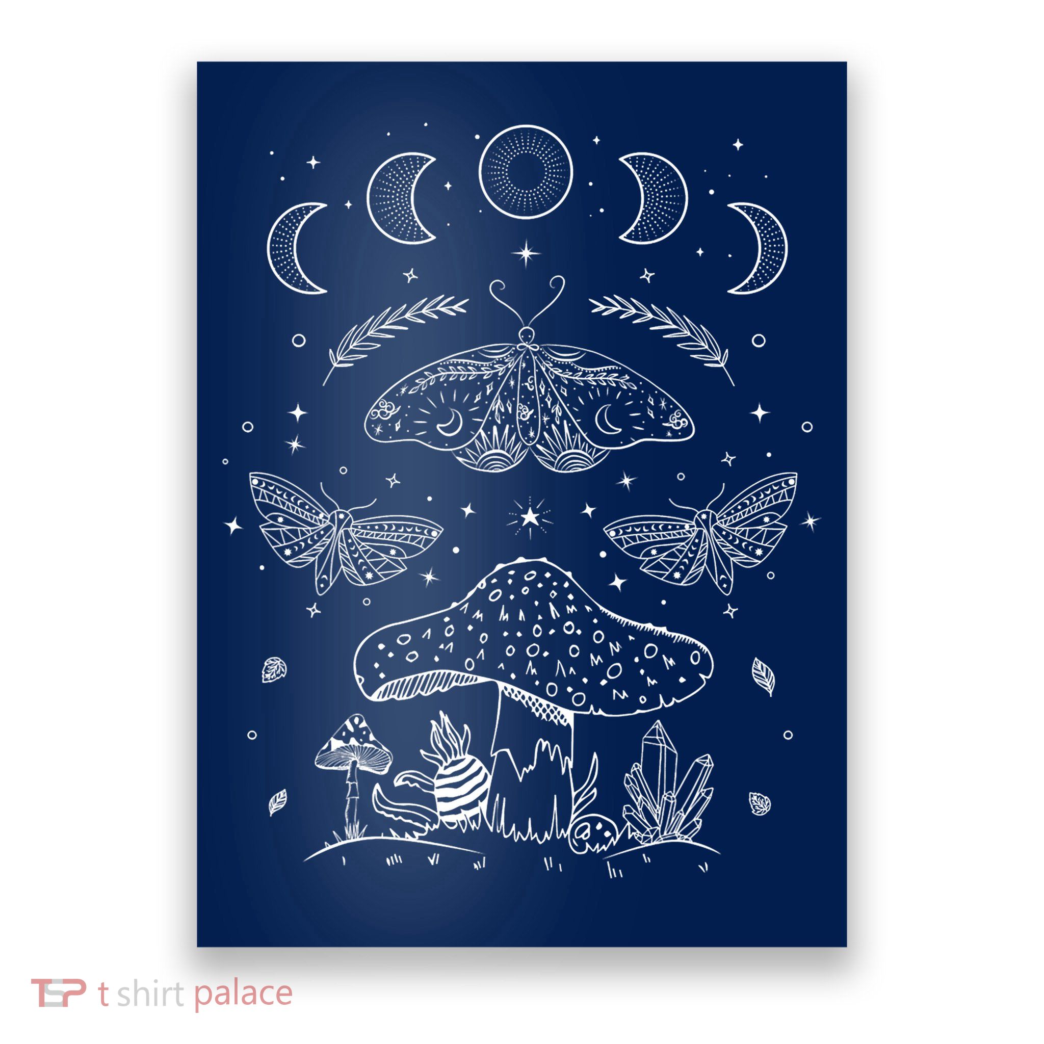 Grunge Fairycore Aesthetic Cottagecore Butterfly Mushroom Poster