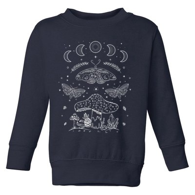 Grunge Fairycore Aesthetic Cottagecore Butterfly Mushroom Toddler Sweatshirt