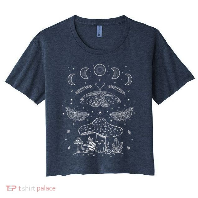 Grunge Fairycore Aesthetic Cottagecore Butterfly Mushroom Crop Top