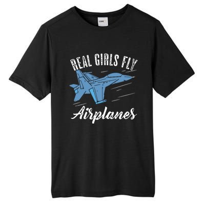 Girl Fly Airplanes Funny Aviation Future Pilot Jet Lovers Tall Fusion ChromaSoft Performance T-Shirt