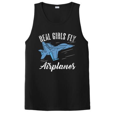 Girl Fly Airplanes Funny Aviation Future Pilot Jet Lovers PosiCharge Competitor Tank