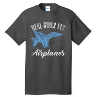 Girl Fly Airplanes Funny Aviation Future Pilot Jet Lovers Tall T-Shirt